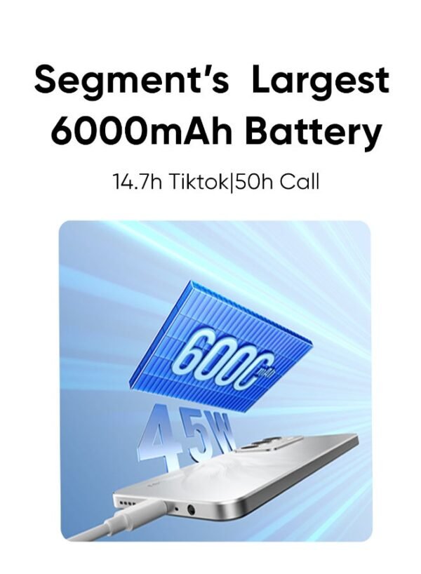 Realme C71 Dual SIM, White Swan, 6GB RAM, 128GB, 4G – Middle East Version.