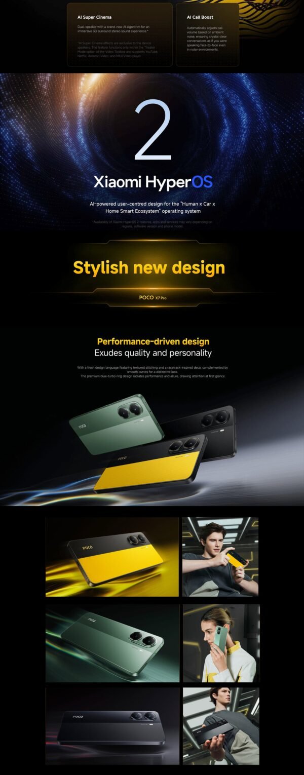 POCO X7 Pro, Dual SIM, Green, 12 GB RAM, 512 GB, 5G – Global Version.