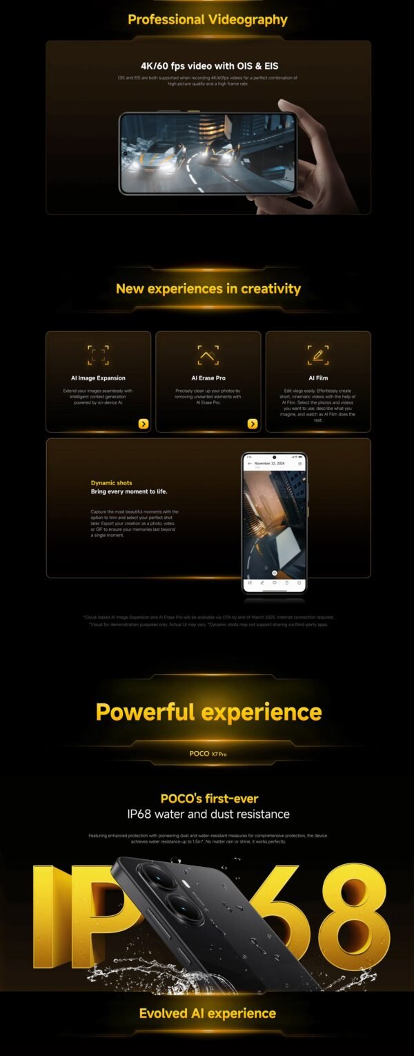 POCO X7 Pro, Dual SIM, Green, 12 GB RAM, 512 GB, 5G – Global Version.