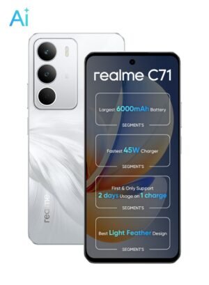 Realme C71 Dual SIM, White Swan, 6GB RAM, 128GB, 4G – Middle East Version.