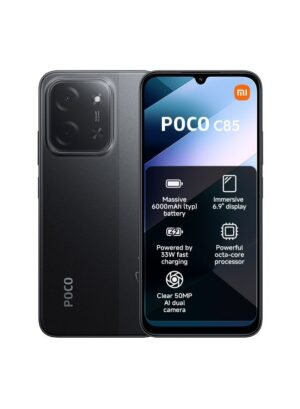 Xiaomi POCO C85, Dual SIM, 8 GB RAM, 256 GB internal storage, 4G support, Black color – Global Version.
