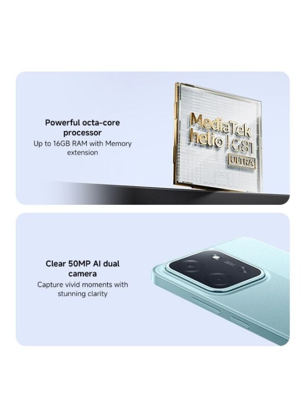 Xiaomi POCO C85, Dual SIM, 8 GB RAM, 256 GB internal storage, 4G support, Black color – Global Version.