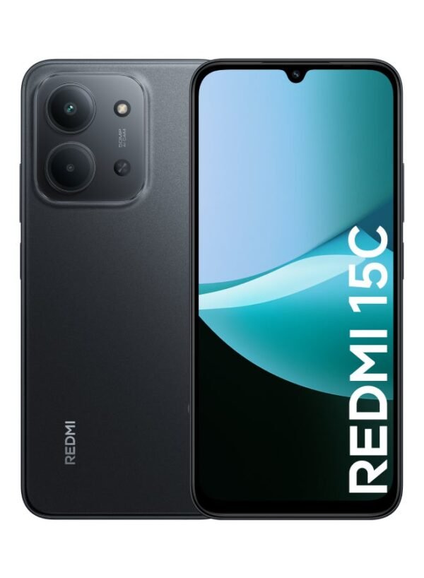 Redmi 15C, Dual SIM, 8 GB RAM, 256 GB storage, 4G support, Midnight Black color – Global Version.