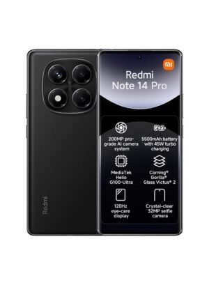 "Redmi Note 14 Pro 4G, Midnight Black, 8 GB RAM, 256 GB, Global Version."